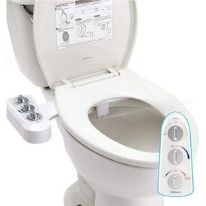 Toilet Seat Bidet with Self Cleaning Dual Nozzle, Non-Electric Mechanical Bidet